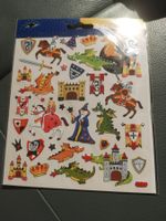 1 Bogen Sticker Ritter Drachen Burg neu
