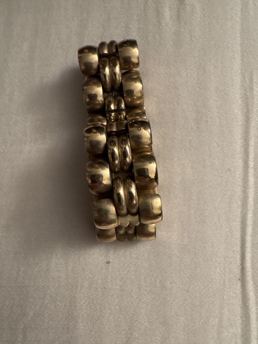 Bracelet Vintage En Métal Doré Rétro - Bijou Ancien Occasion - Fabriqué En France