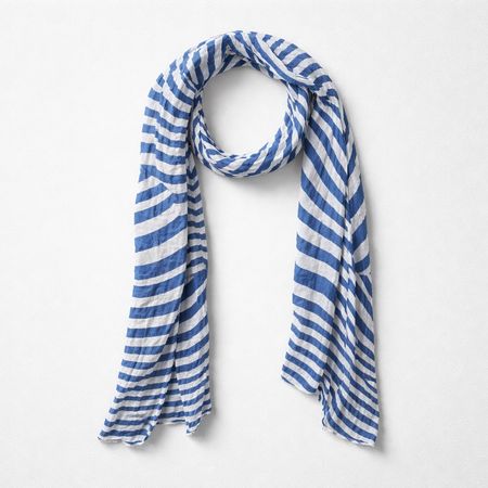 Écharpe Esprit — Rayures Bleues & Blanches — Neuve