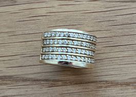 Fingerring Silber vergoldet mit Zirkonia