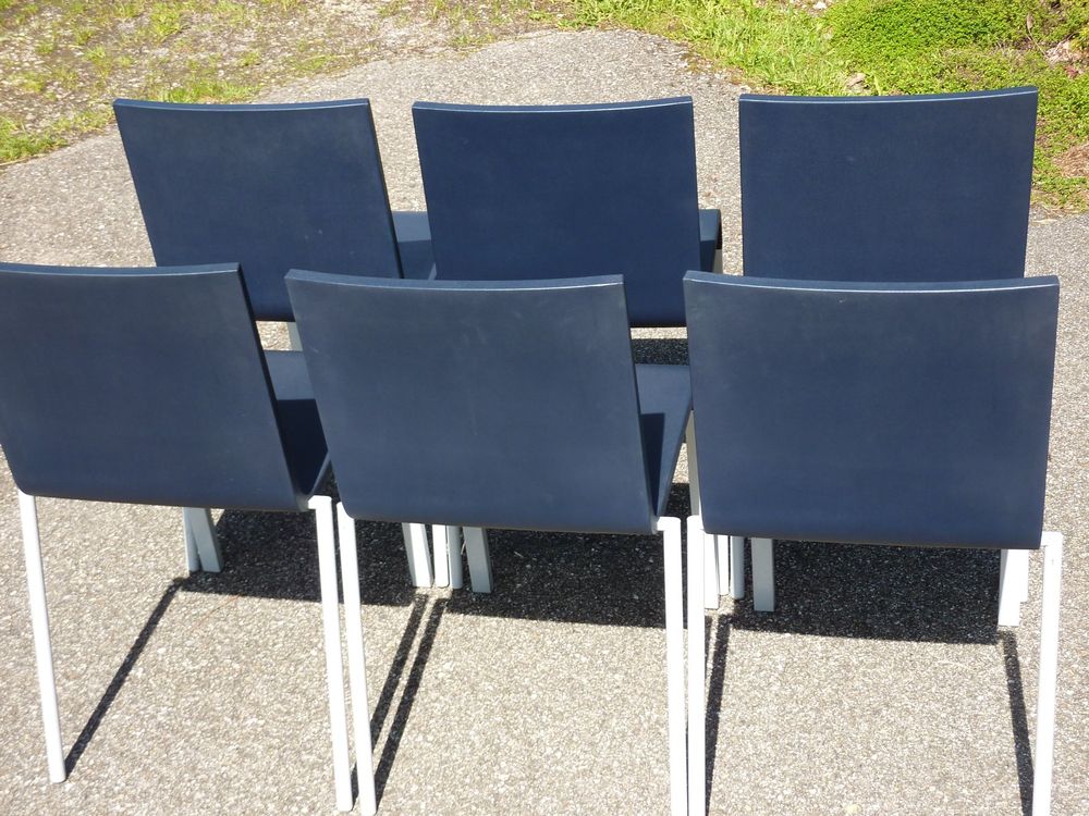 6 Stühle Stapelstühle Van Severen .03 stapelbar Vitra Tisch 8