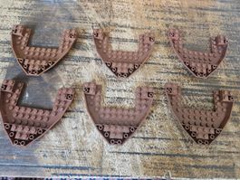 lego 47404 lot de 6 pièces Reddish Brown Boat, Bow Brick