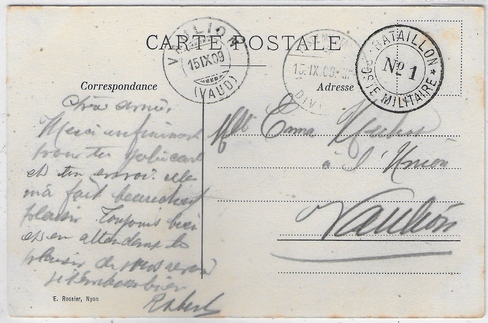 Cartoline postali: Aubonne - Vue generale – Usato da Ettingen venduto da Kartenplanet 1