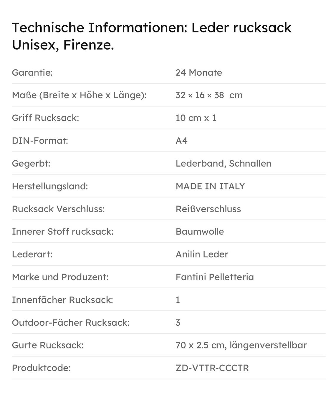 Zaini: Lederrucksack Firenze – Nuovo e nell'imballaggio originale da Wittenbach venduto da bes_k8vr 6