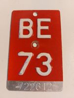 Velonummer BE 73 plaque Velo