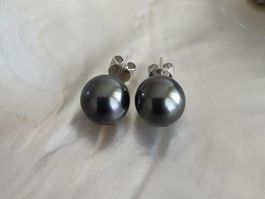 Traumhafte Tahitiperlen Ohrstecker, 18K Weissgold