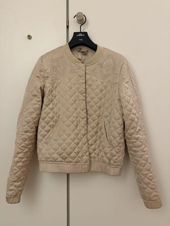 Steppjacke beige Grösse 36 bestickt
