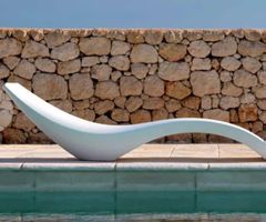Design Liegestuhl / Gartenliege, weiss, Top Zustand! (53)
