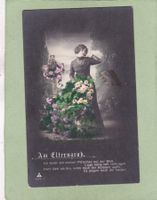 Kitsch Frau Blumen Am Elterngrab 1924