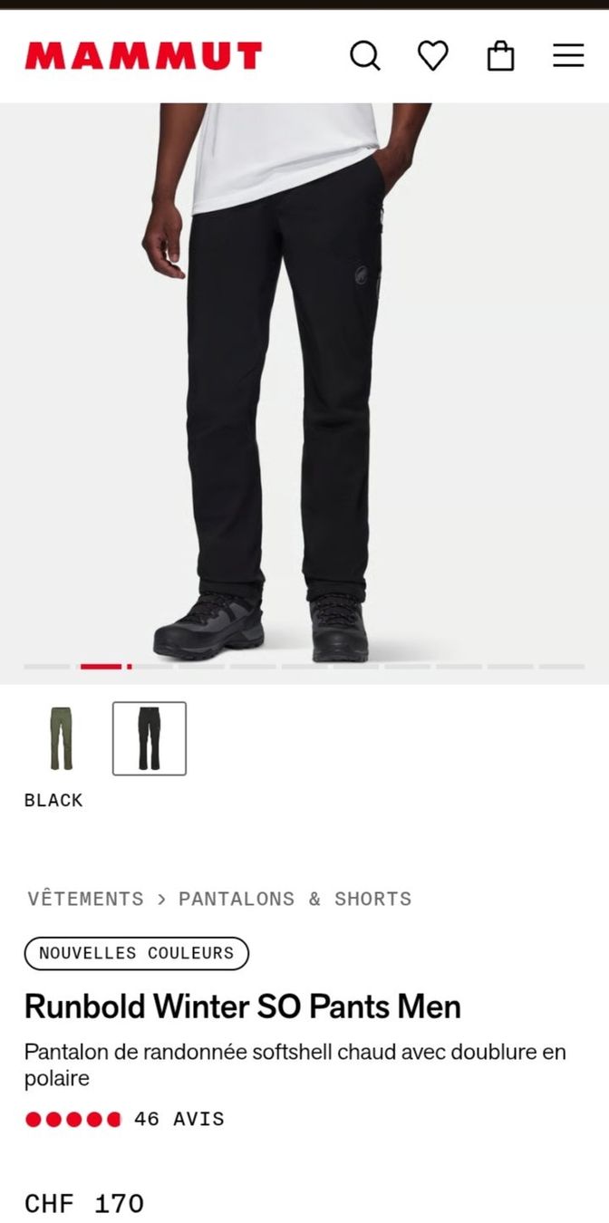 Mammut Pantaloni: Mammut pantalon de randonnée softshell (hiver) – Nuovo (secondo la descrizione) da Bex venduto da djaddict 3