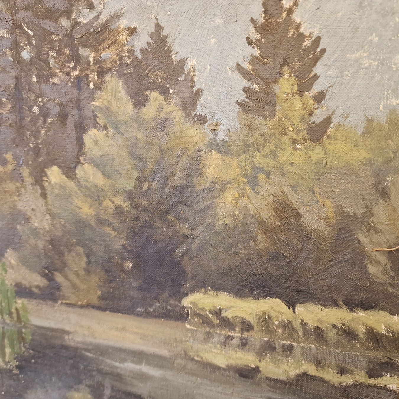Tableaux: Gemälde Flusslandschaft mit Bäumen – D'occasion à BERN par Intarsia