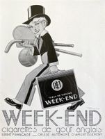 Week-End Cigarettes - Alte Werbung / Ancienne publicité 1934