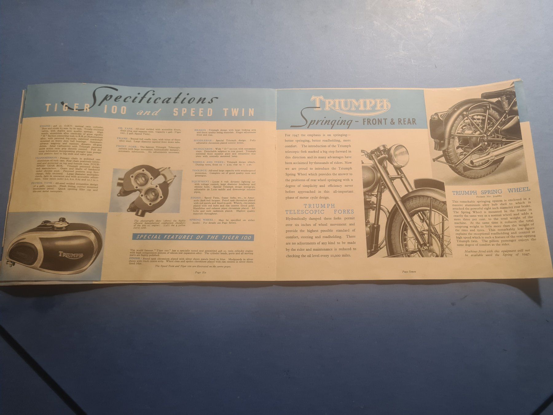 Triumph Dokumente: TRIUMPH  MOTORCYCLE  1947  BROCHURE  VINTAGE – Defekt aus Bellevue von BURGOLMANIA 4