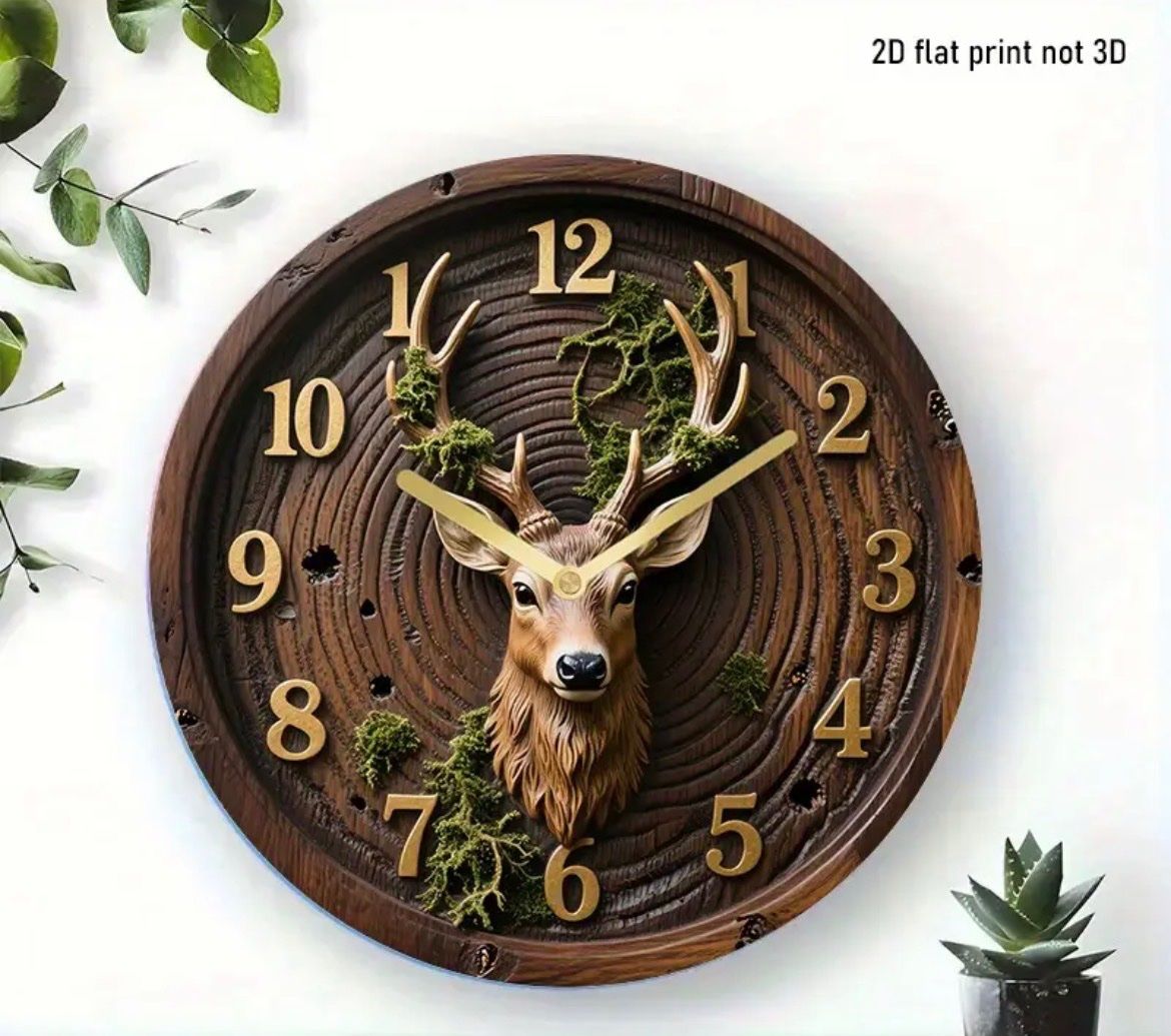 Orologi: Rustikale Hirsch Wanduhr – Nuovo e nell'imballaggio originale da Emmenbrücke venduto da ShopDirect