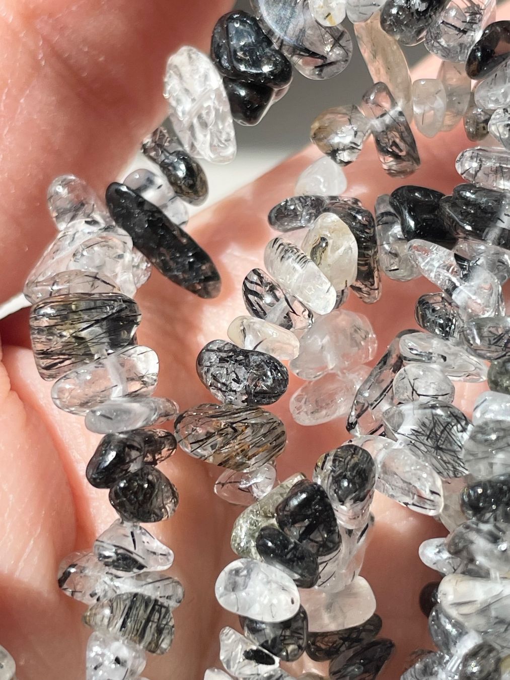 Catenine: 80cm！Turmalinquarz Strang – Nuovo e nell'imballaggio originale da Schiers venduto da sisikristall 1