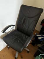 Bürostuhl Leder schwarz, gebraucht
