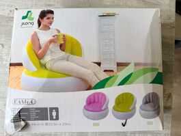 Sessel aufblasbar für Camping, Garten, Zuhause, Farbe Grün