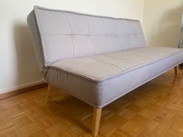 Schlafsofa - Stoff - hellgrau - sehr guter Zustand - hart