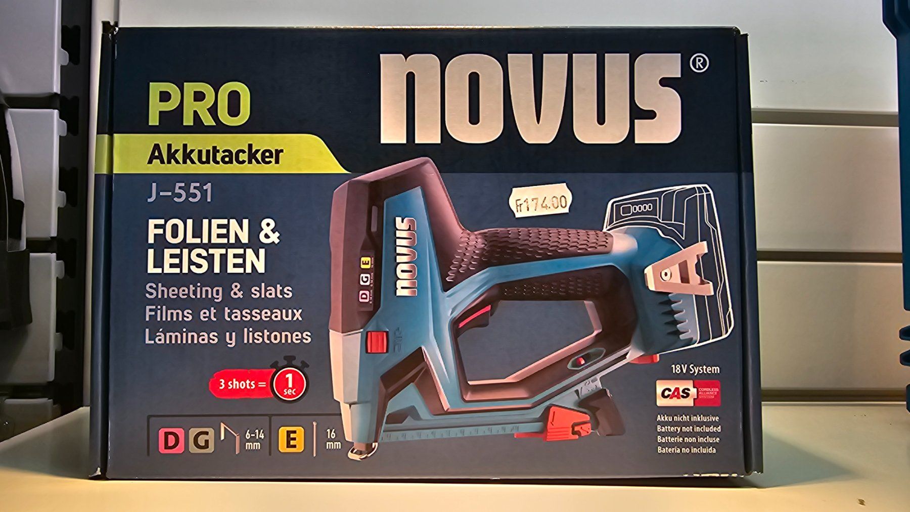 Tutti gli attrezzi: Novus Akkutacker J 551 Solo – Nuovo e nell'imballaggio originale da Koppigen venduto da Bracher_Mail-House
