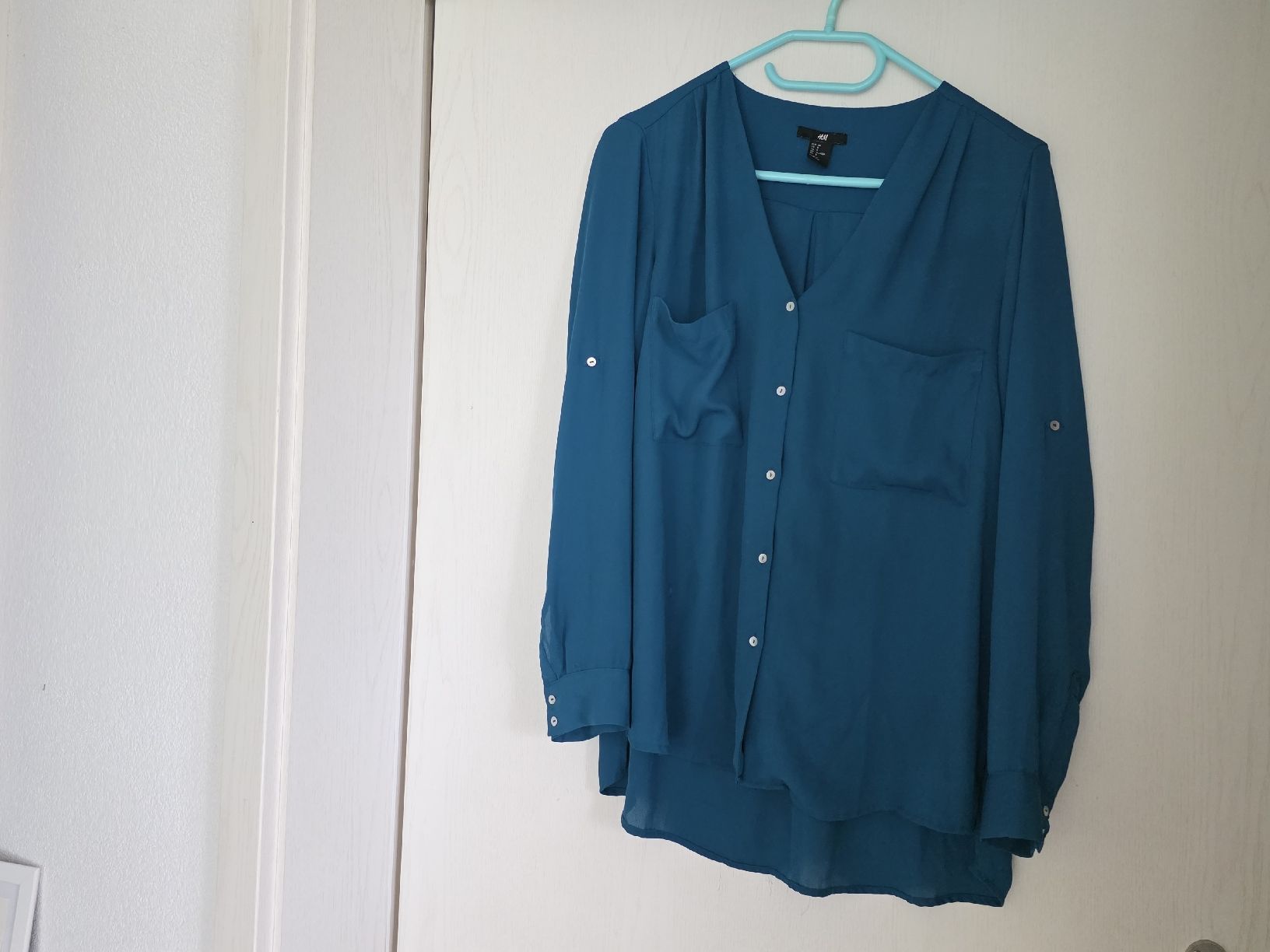 H&M Camicette: H&M Bluse Gr. 38/M, Petrol/Türkis  – Usato da Suhr venduto da andreas_2008 1