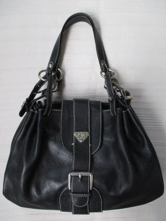 Maison Mollerus Schultertasche Beuteltasche Leder Vintage
