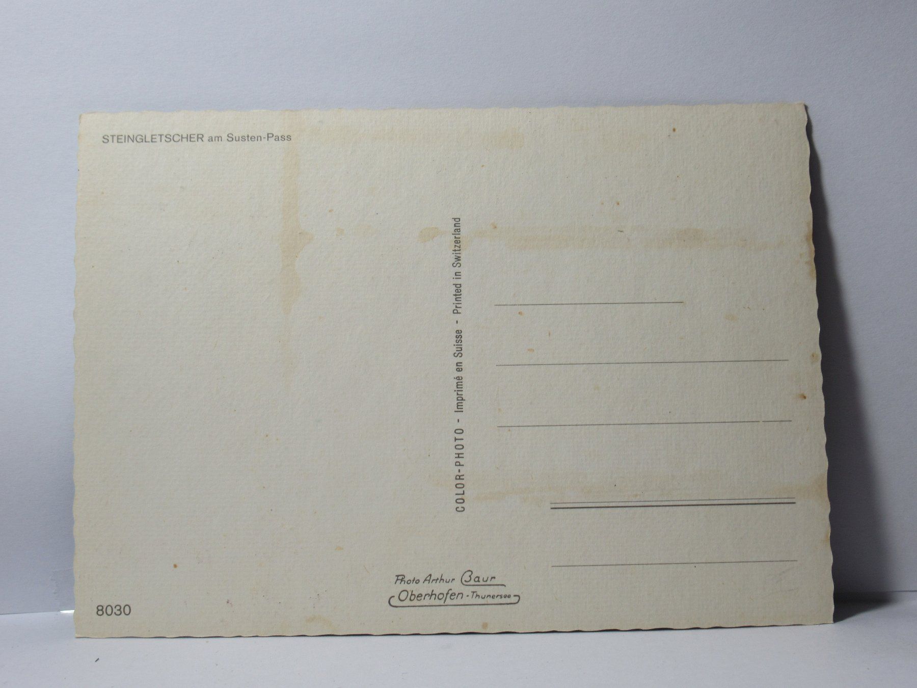 Ansichtskarten: Steingletscher am Susten- Pass – Neu (gemäss Beschreibung) aus Grenchen von Bluemchen1900 1