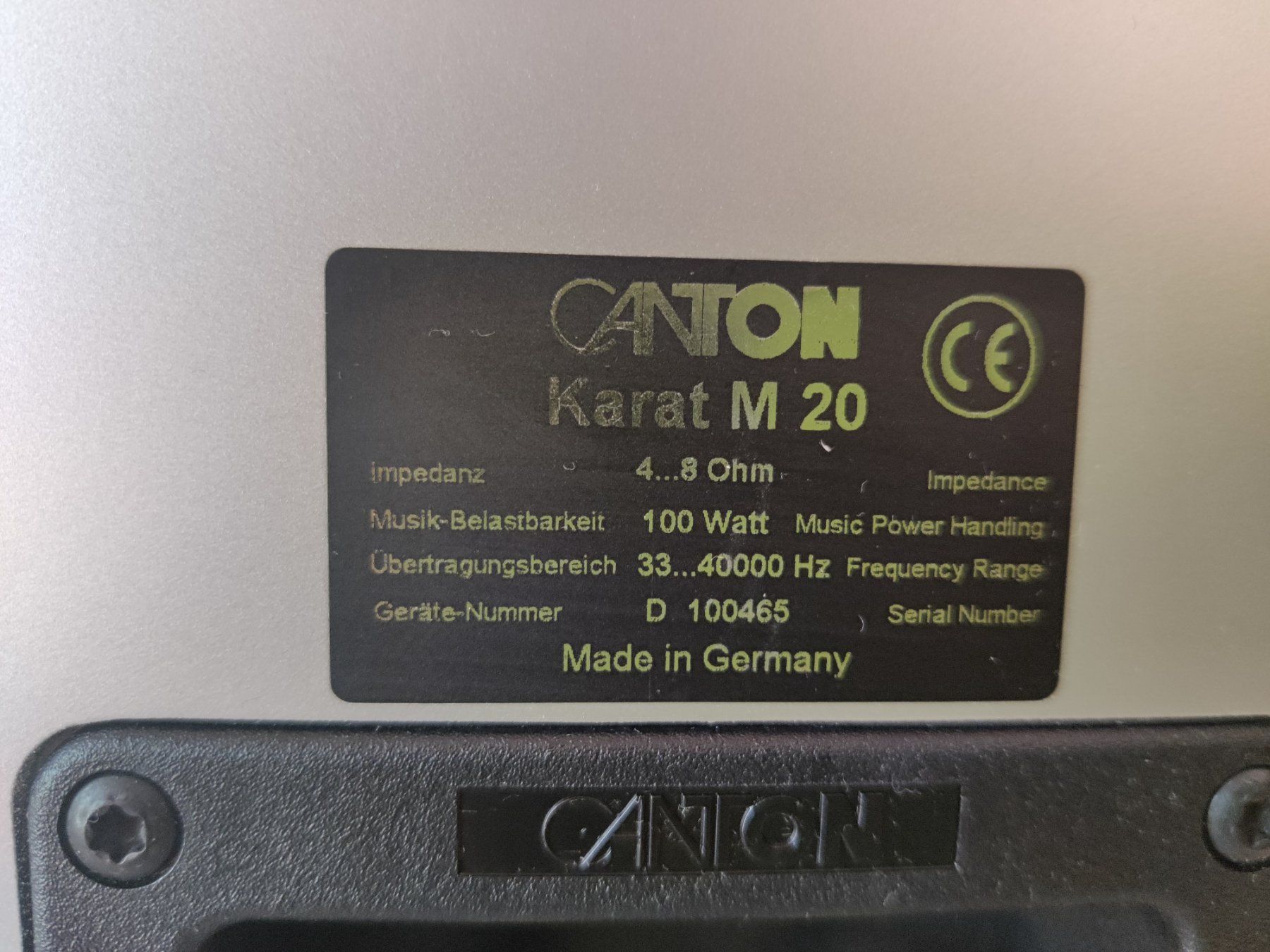 Canton Haut-parleurs: Can­ton Karat M 20 – D'occasion à Novazzano par cri_kd9t 5
