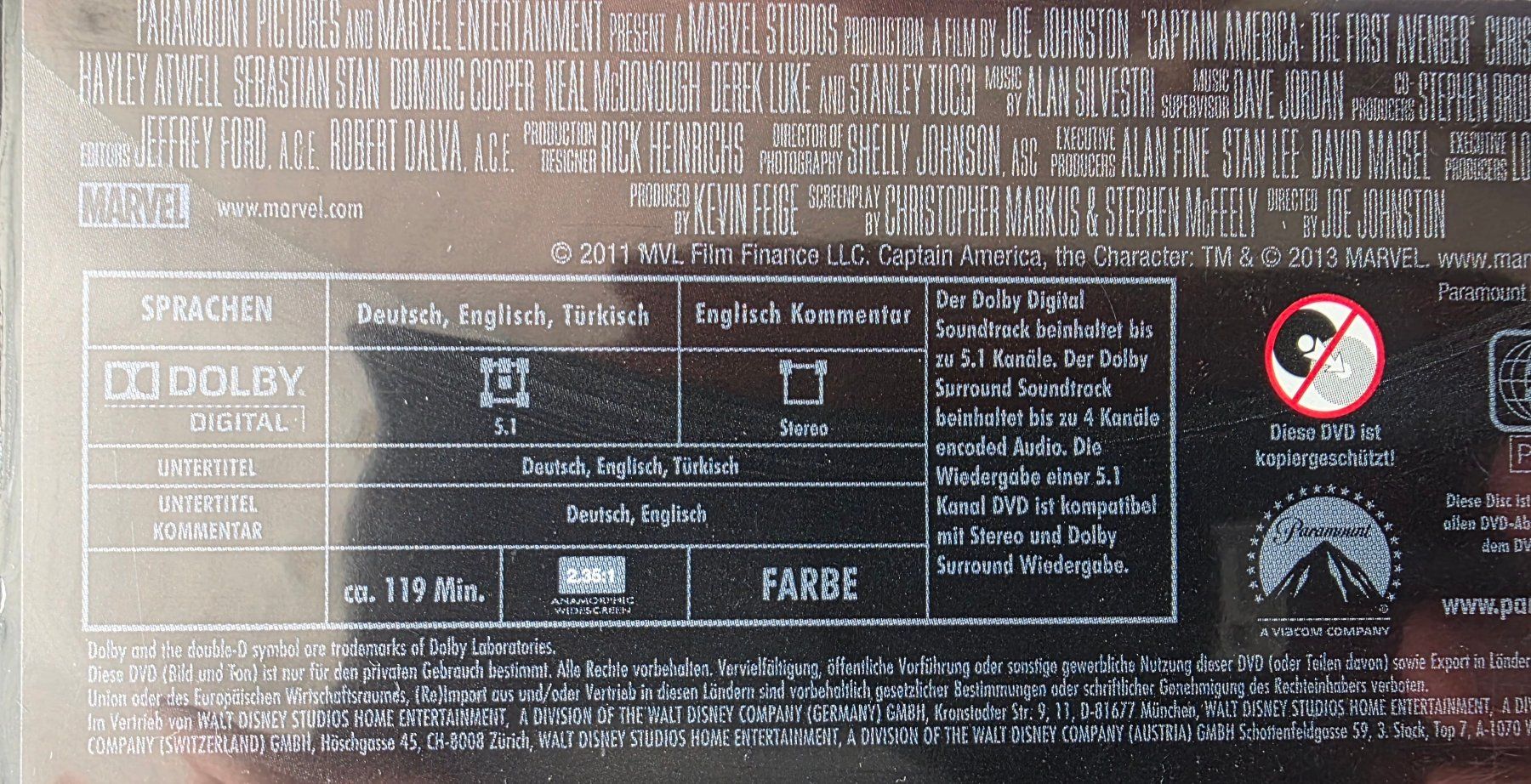 Tutti i DVDs: DVD Captain America The First Avenger – Usato da Oetwil am See venduto da fineli2 1
