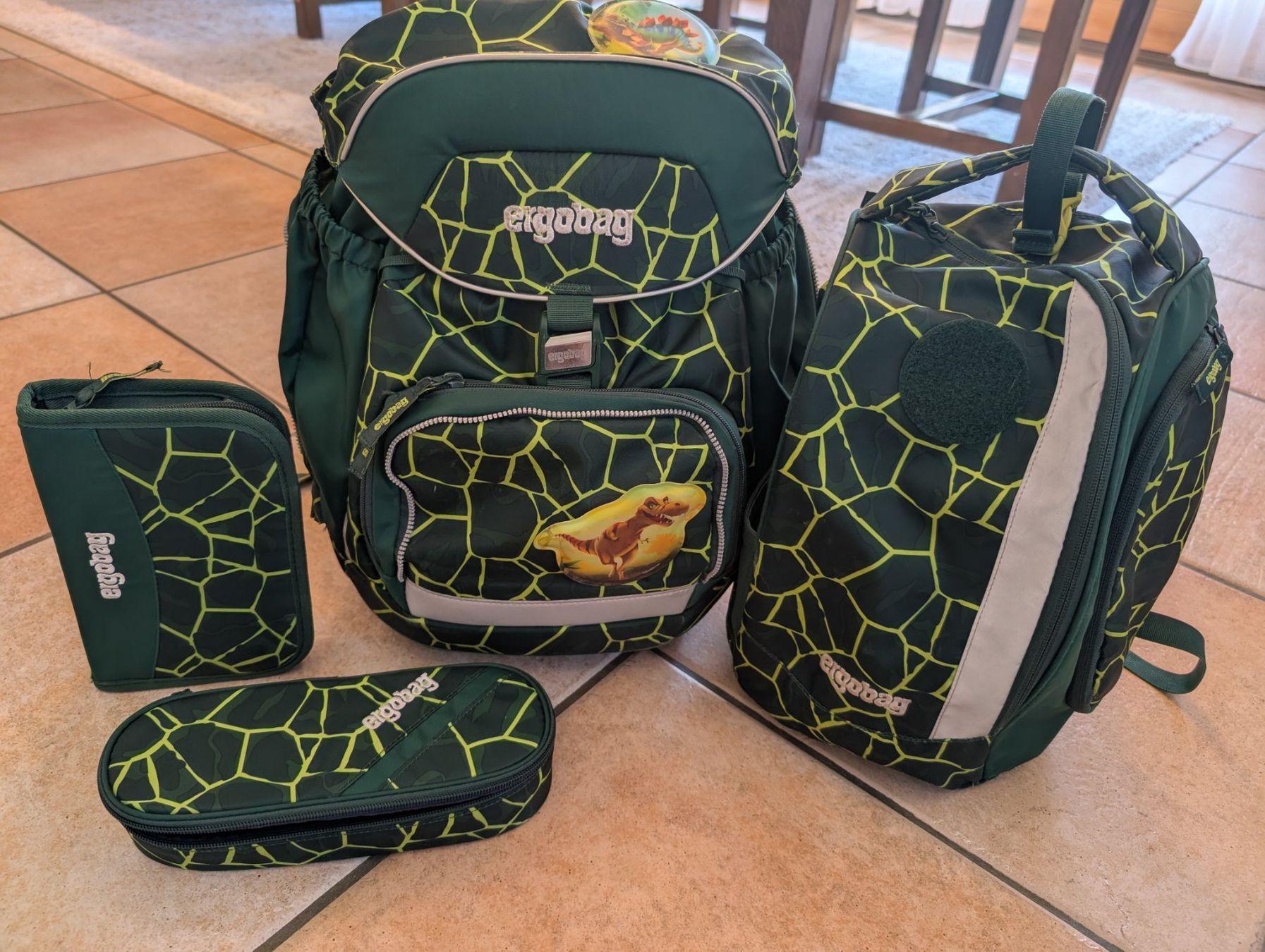 Ergobag Borse & Zaini: Ergobag Schulranzen Set Dino – Usato da Albinen venduto da otiliav