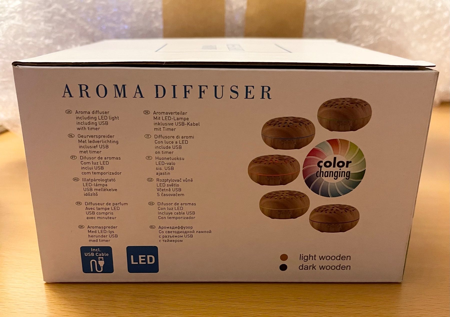 Diffusori di oli essenziali: Aroma Diffuser braun mit USB, Farbwechsel, Timer – Nuovo e nell'imballaggio originale da Basel venduto da Seifehuesli 2