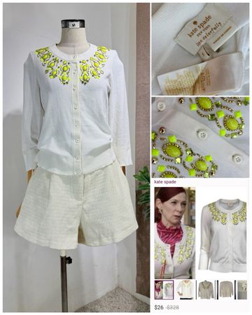 Kate Spade Embellished Cotton Cardigan