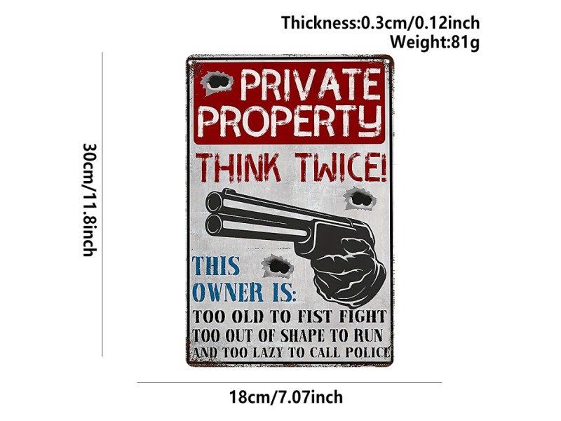 Schilder: Retro Warn schild Rechteckige Privat Zone – Neu (gemäss Beschreibung) aus Kirchdorf AG von Apost008
