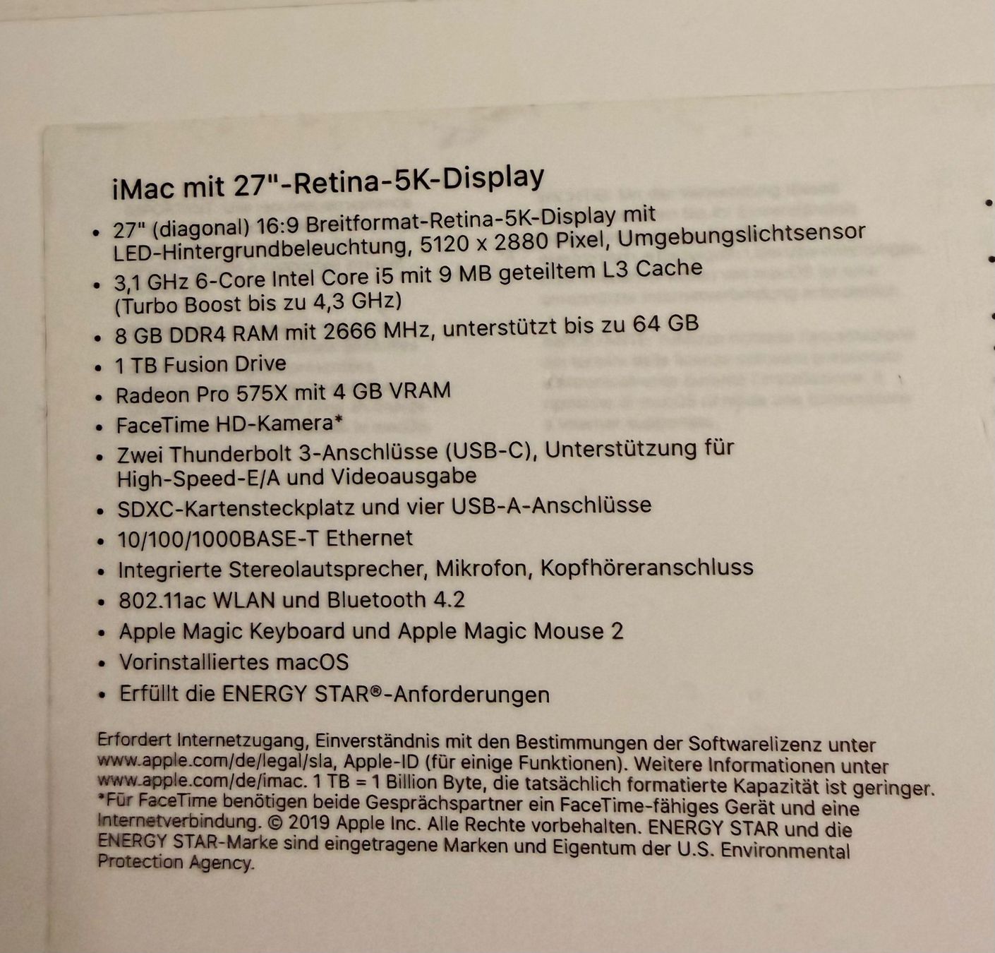 Apple PC: iMac Retina 5K 27-Inch 2019 – Usato da Chur venduto da rvonmoos01 2
