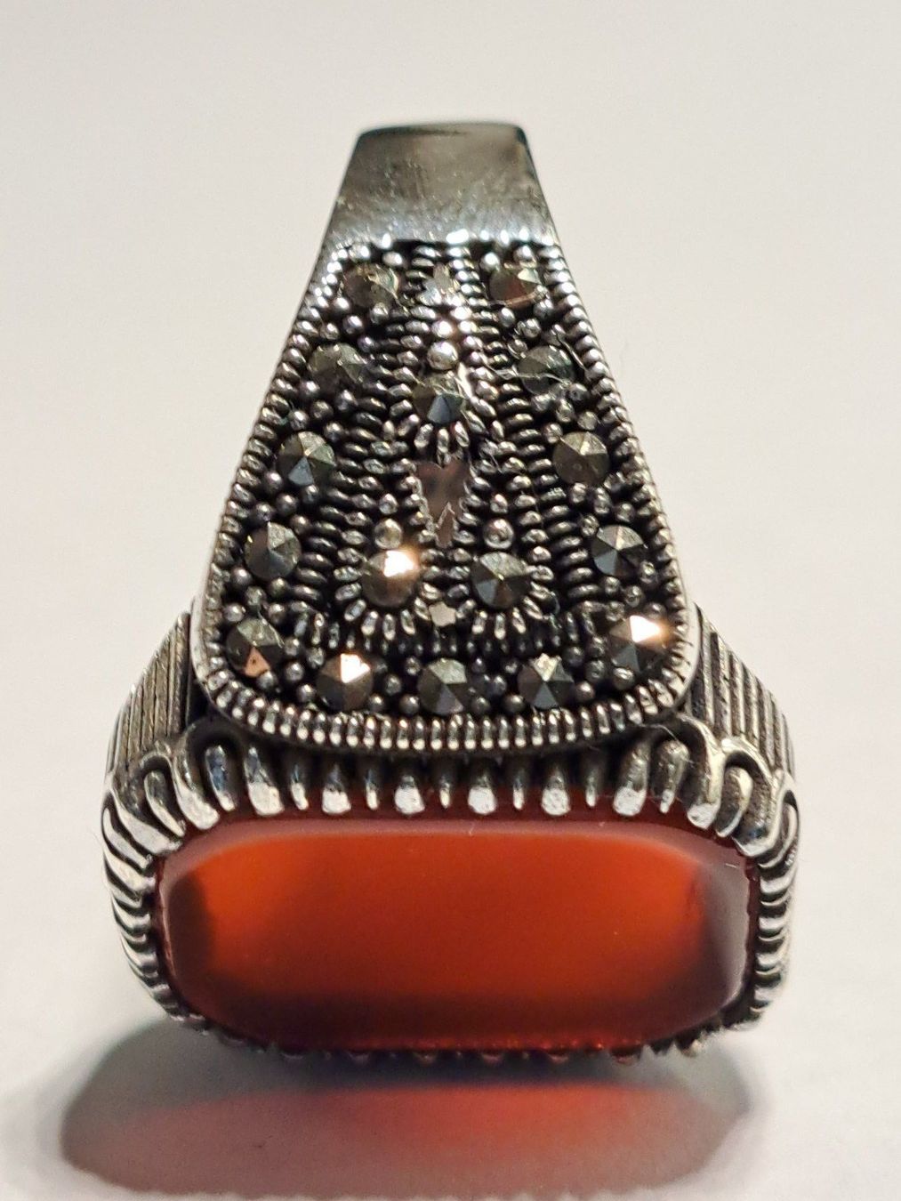 Ringe: 0030 - Bague en argent, Agate orange, taille 64 – Neu und originalverpackt aus Neuchâtel von NIDAVELIR 2
