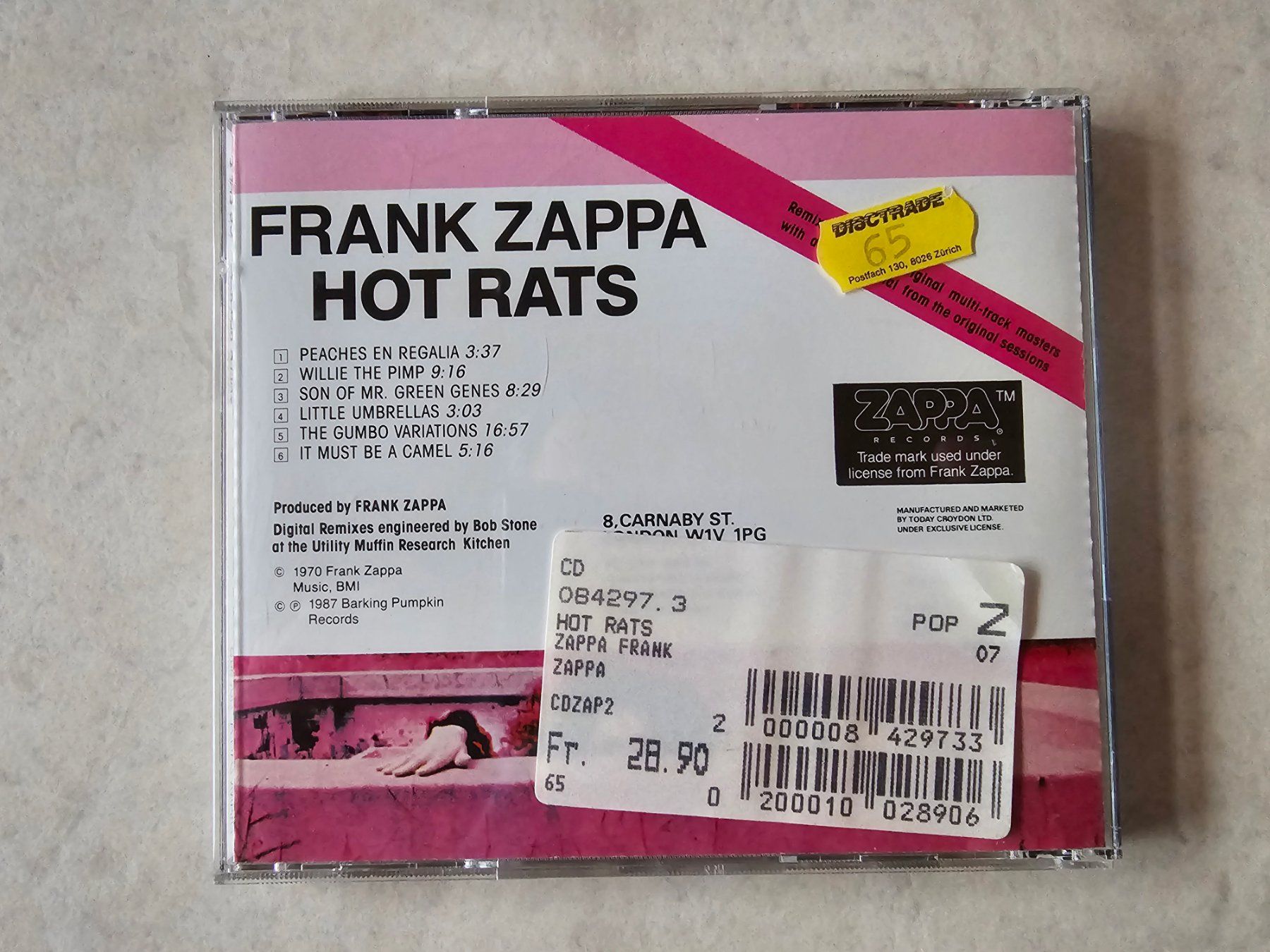 CDs: Frank Zappa  -  Hot Rats – Gebraucht aus Schneisingen von  1