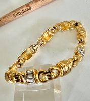 Elegantes Gliederarmband goldfarben mit Baguette-Steinen