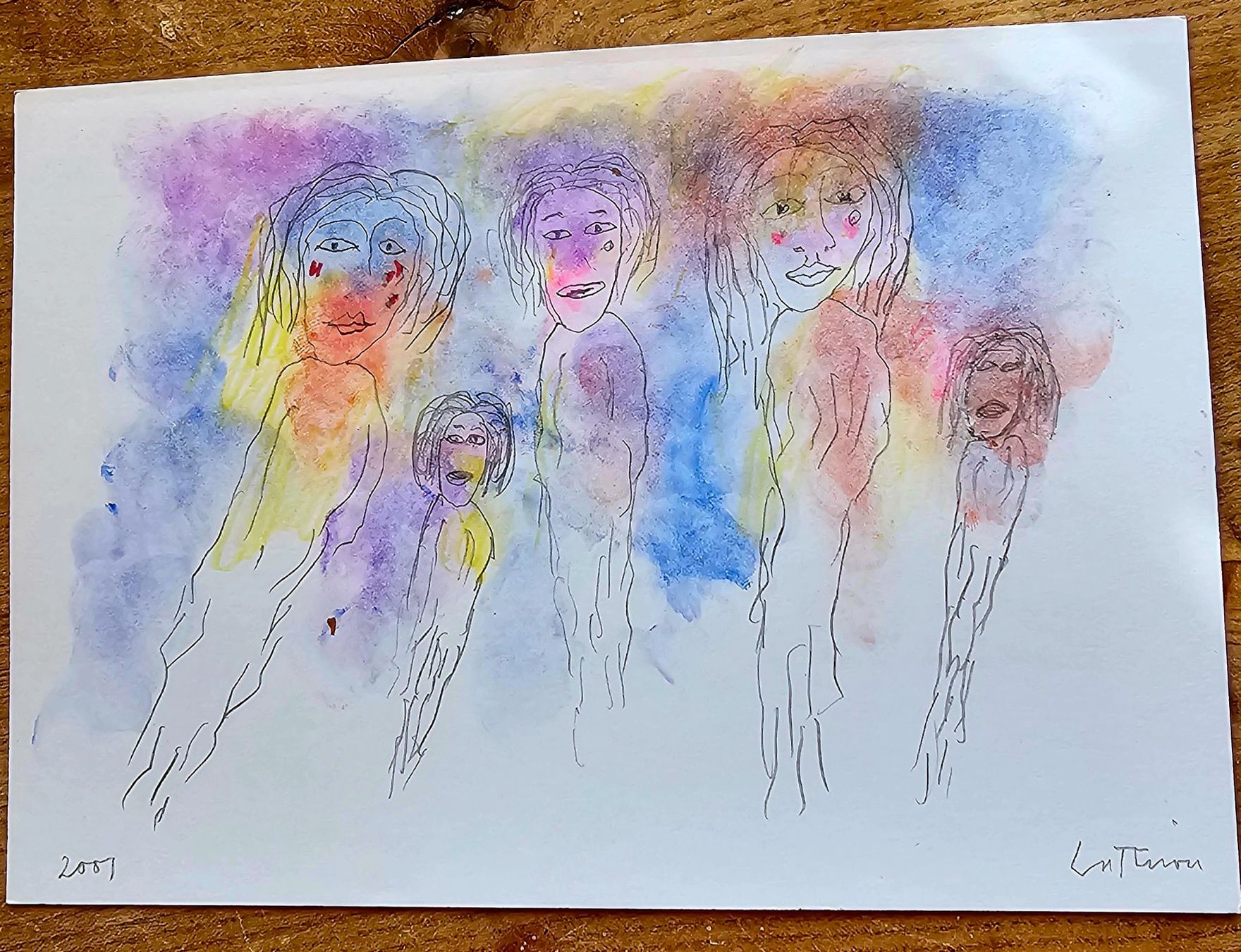 Gemälde: LUC LATHION - Dessin original signé, 2001 – Gebraucht aus Les Valettes von Nuba1