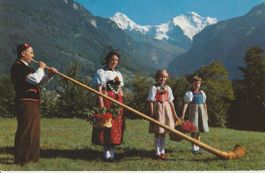 AB 6 Alphornbläser, Trachtengruppe, Mönch+Jungfrau ≈ 1960