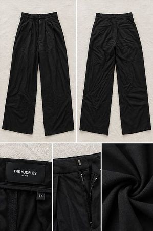 The Kooples Hose schwarz High Waist Wide Leg Gr. 34