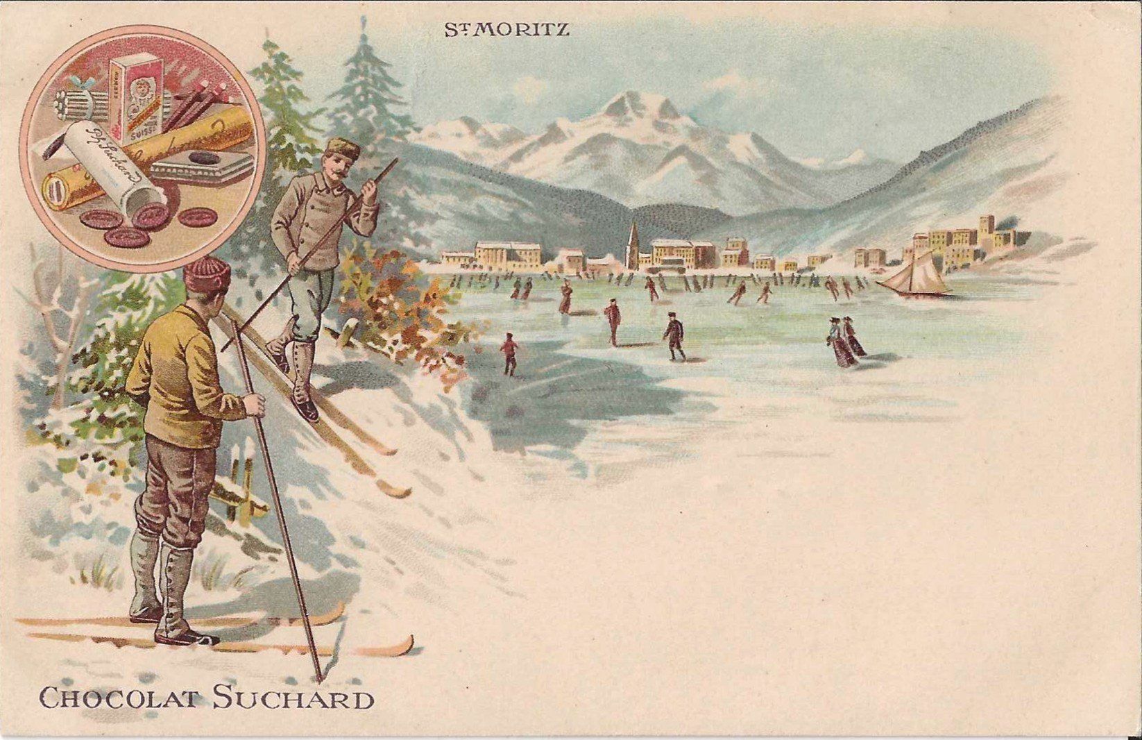 Ansichtskarten: Karte St. Moritz (Chocolat Suchard) – Gebraucht aus Zürich von Philacat11