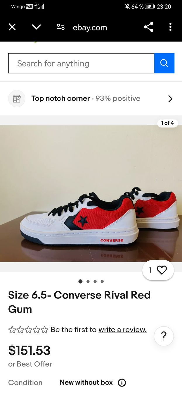 Converse Scarpe da uomo: Converse Rival Red Gum 41 Orginal – Nuovo (secondo la descrizione) da Bern venduto da ged_ffx9 4