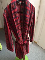Bademantel rot schwarz mit Gürtel 
