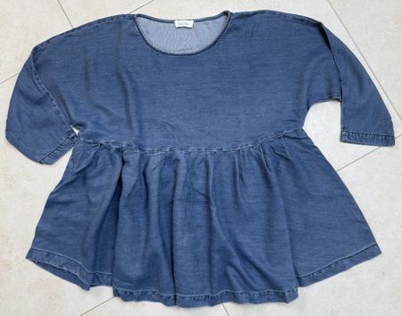 AMERICAN VINTAGE Oversize Bluse/Tunika – Denim-Look – One Si