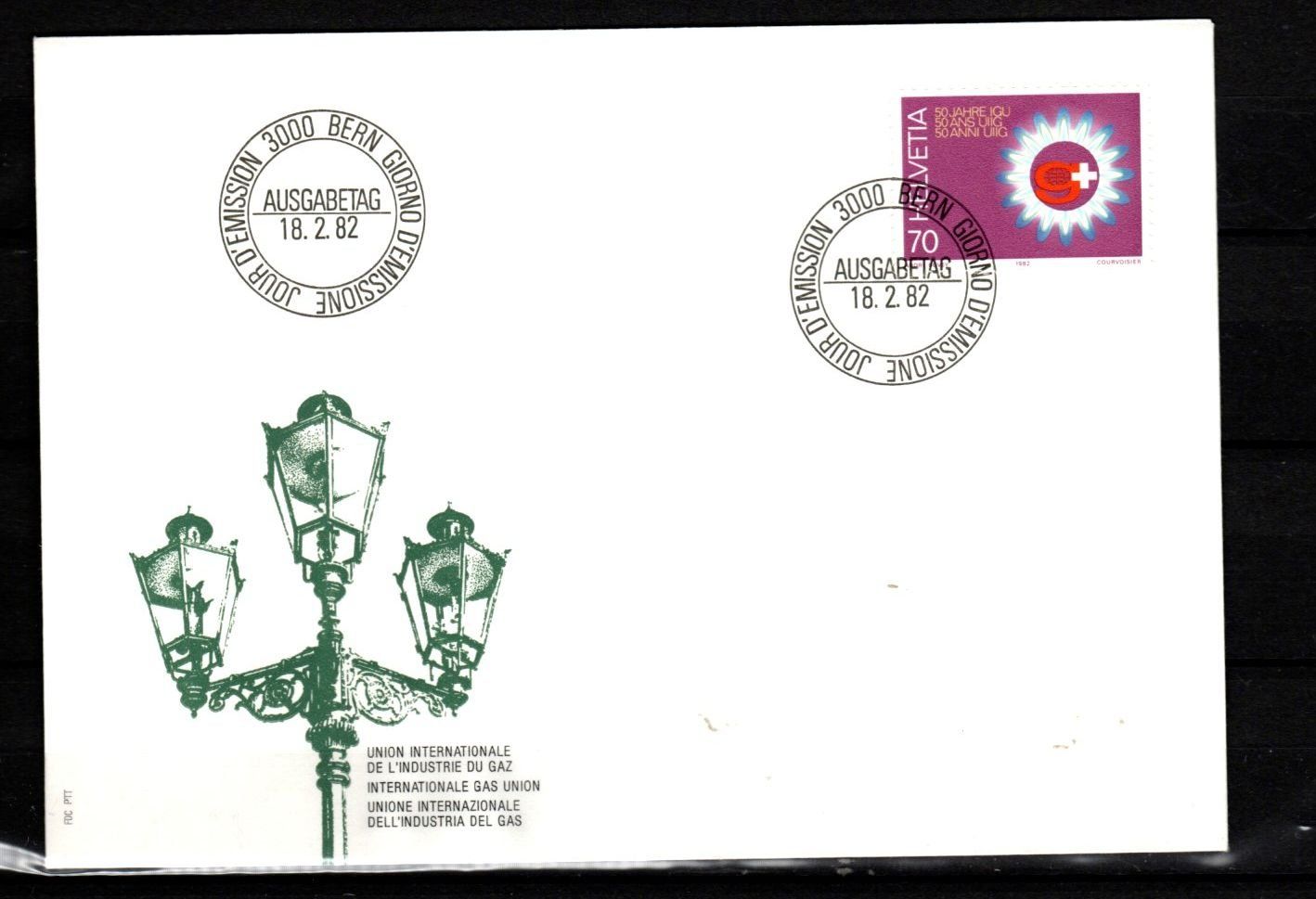 Tutti i francobolli: 1982 - FDC / Werbemarken - Int. Gas-Union – Usato da Schaffhausen venduto da poststamp