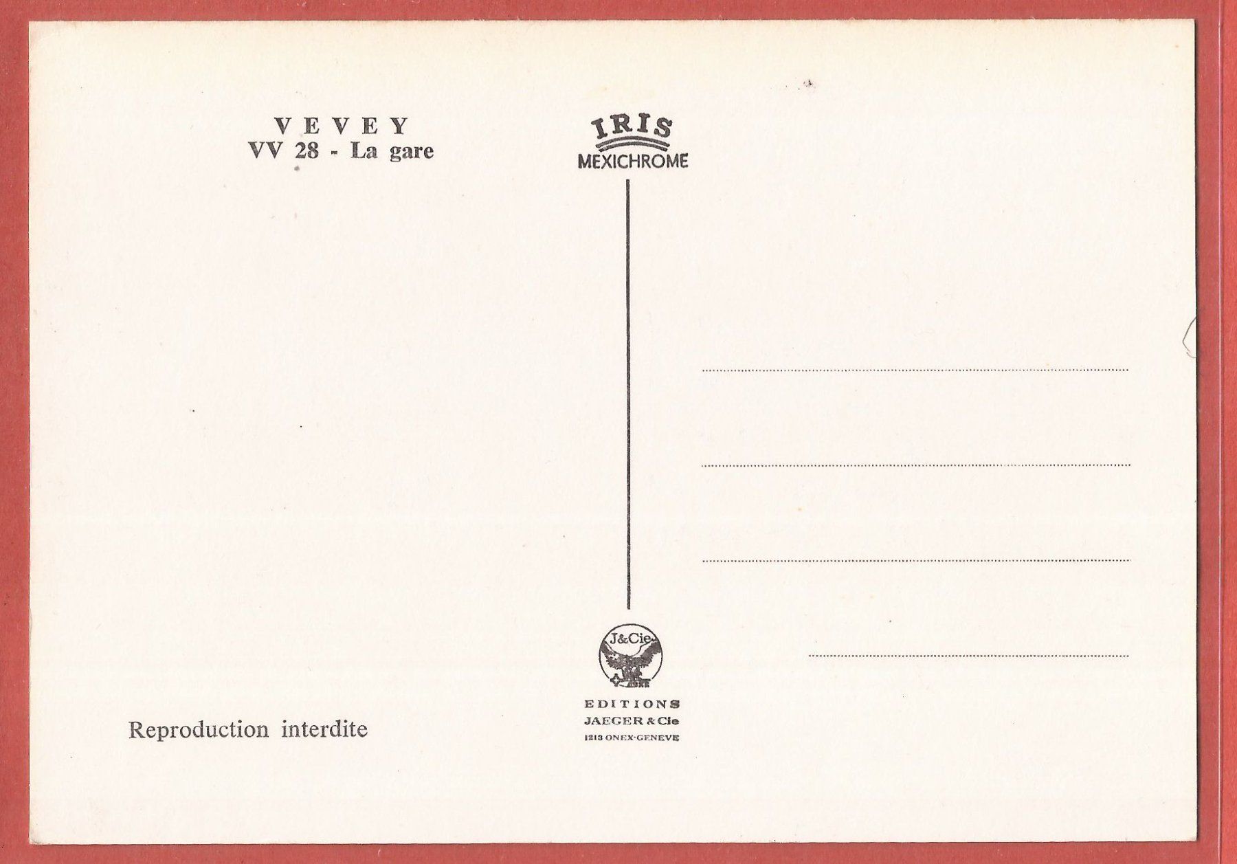 Cartoline postali: Vevey - la gare - Oldtimer vor Bahnhof - ca. 1960 – Usato da Fislisbach venduto da Porano 1