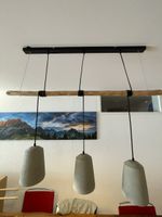 Wohnzimmer Lampe - Holz/Beton - 3 Leuchtmittel