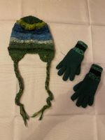 Mütze handgestrickt Gr 45 - 47 Kappe Handschuhe Baby Kind