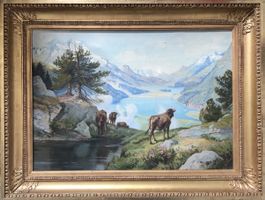 Tableau peinture à l'huile,Edouard Metton 1856-1927
