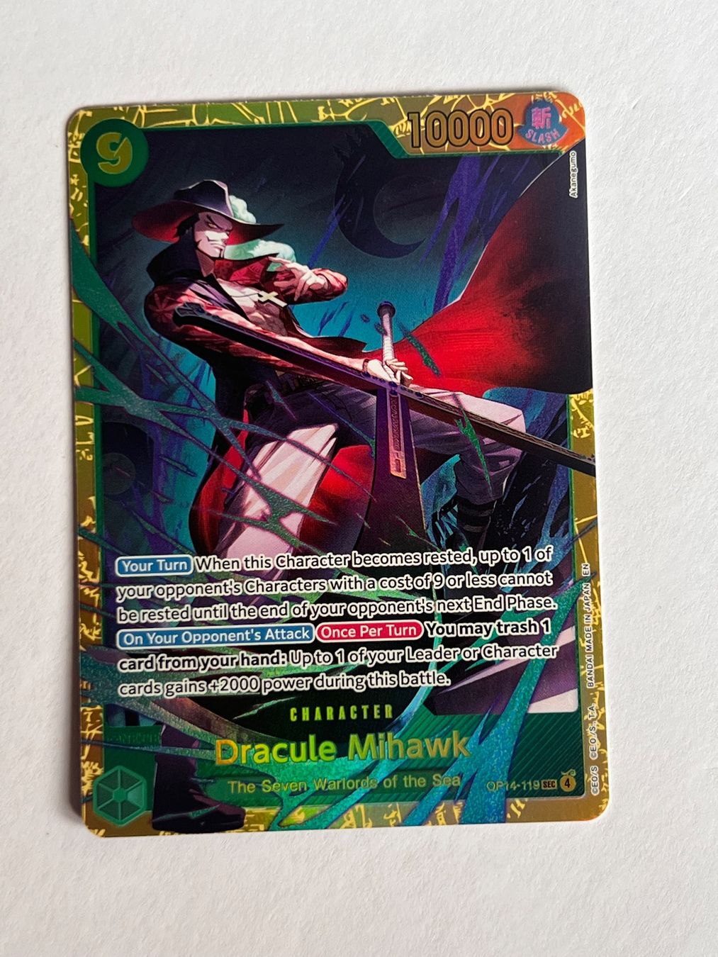 Bandai Sammelbilder & Trading cards: Dracule Mihawk - OP14-119 (SEC) – Gebraucht aus Ilanz von caui