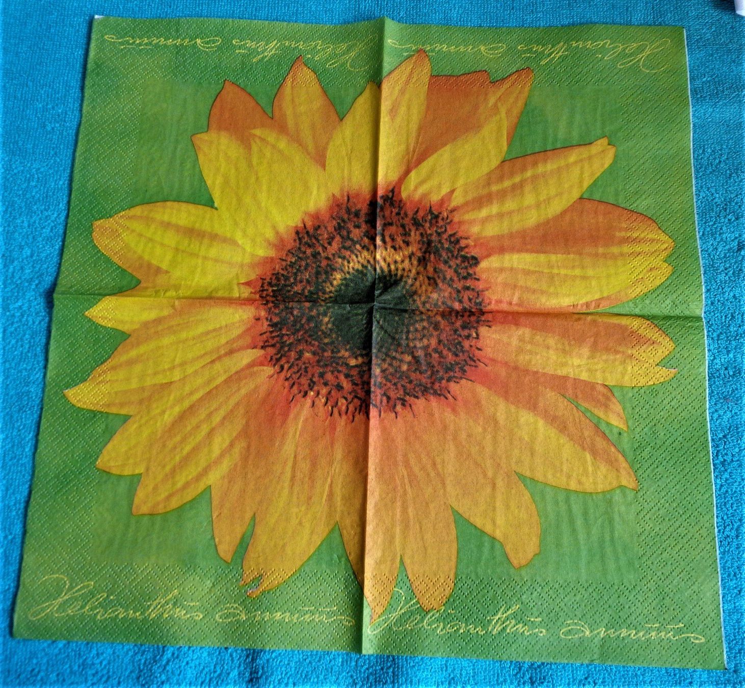 Servietten: 2 Servietten  grosse Sonnenblume – Neu (gemäss Beschreibung) aus Basel von Happybaer